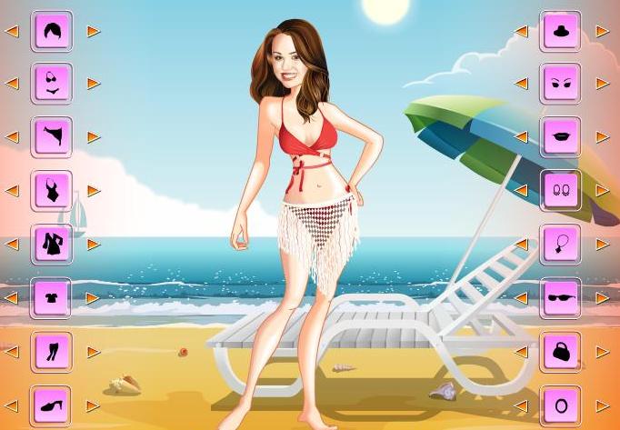the game miley cyrus beach holiday